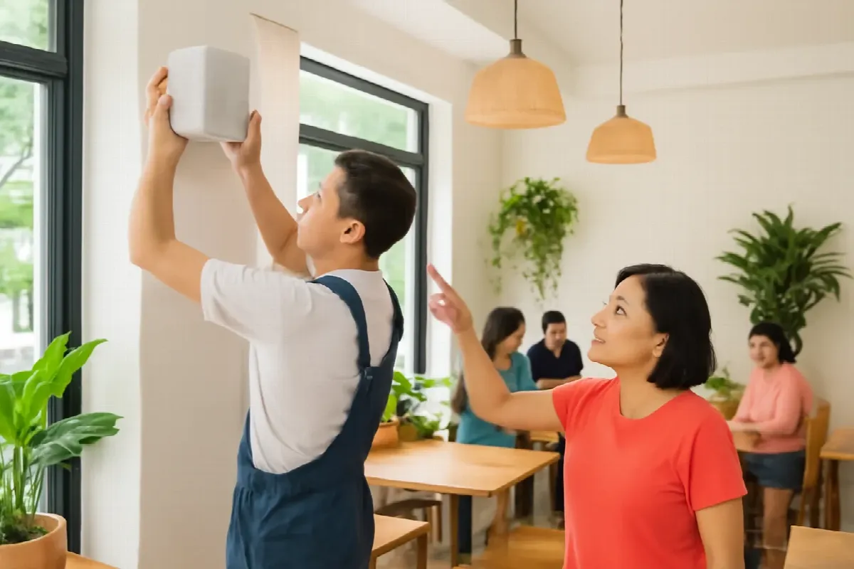 Chọn loa cho quán theo diện tích: bluetooth, loa treo, loa âm trần