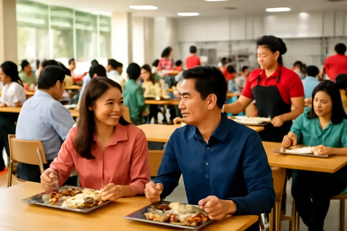 Nhạc cho quán cơm văn phòng giờ trưa: bàn quay vòng, khách vẫn vui
