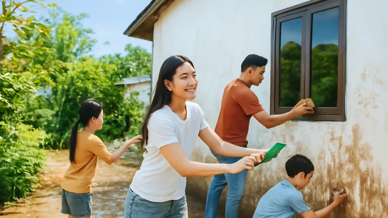 Ảnh nền ngang bài hát Mái nhà sau con nước