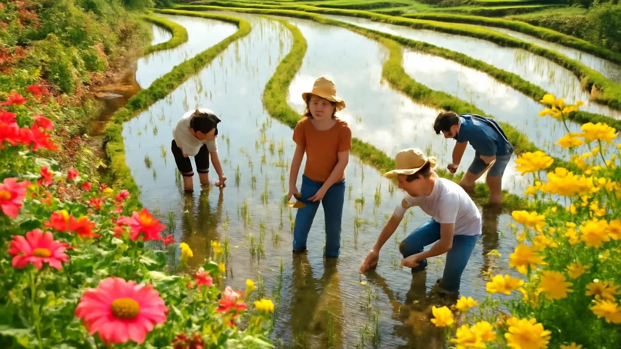 Ảnh nền ngang bài hát Ruộng bậc thang mùa nước đổ