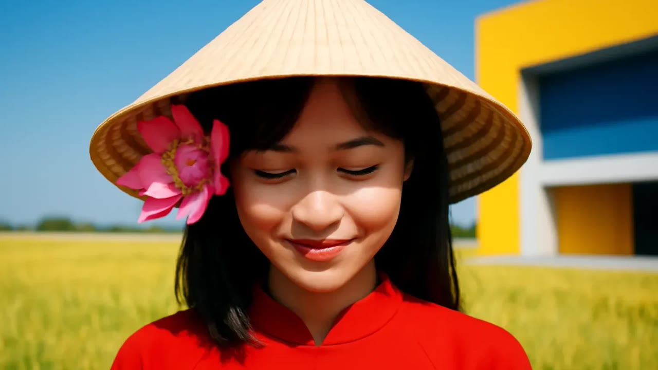 Ảnh nền ngang bài hát Cài bông trên vành nón