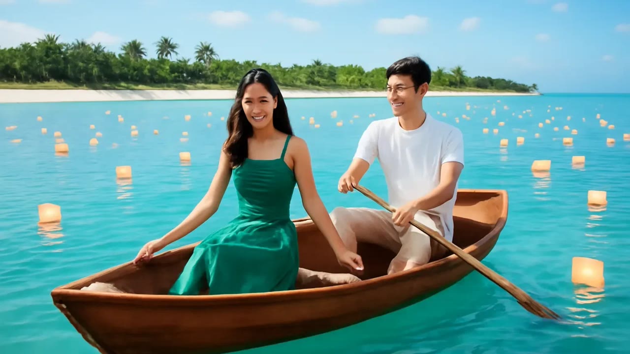 Ảnh nền ngang bài hát Mái chèo nghiêng bóng đèn