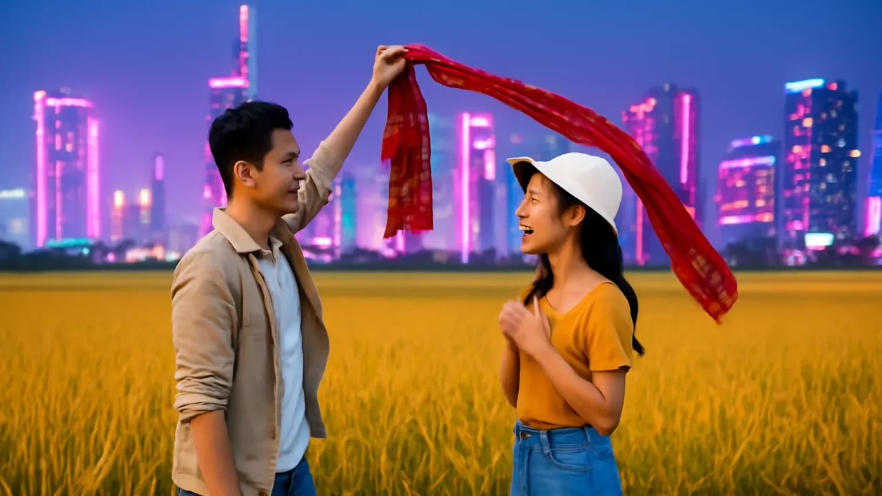 Ảnh nền ngang bài hát Khăn rằn đỏ bờ ruộng