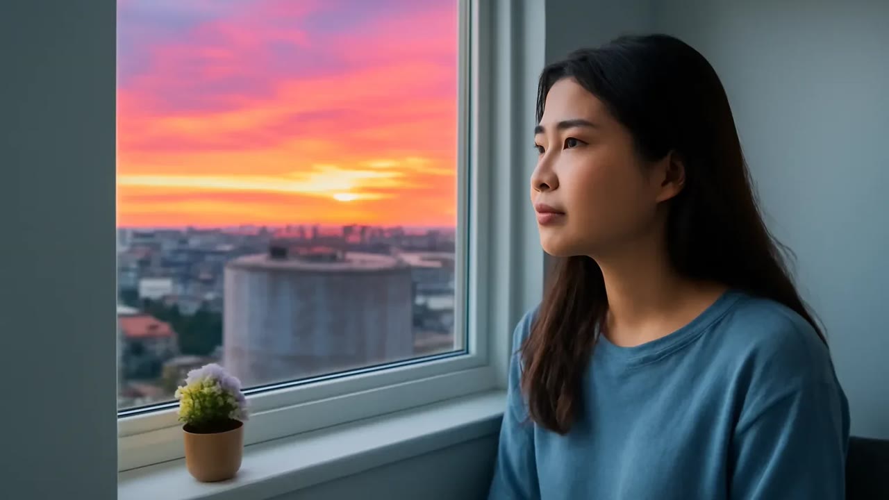Ảnh nền ngang bài hát Ô cửa nhìn ra bể nước