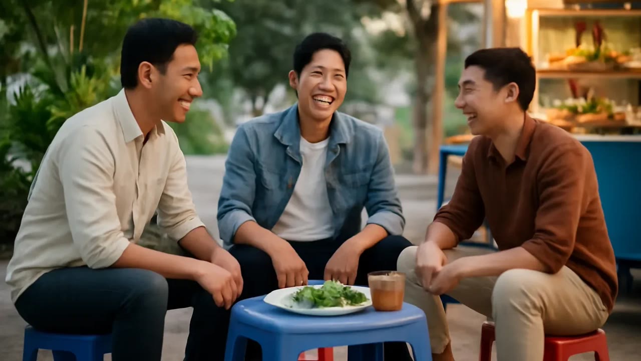 Ảnh nền ngang bài hát Ba thằng bạn ghế nhựa
