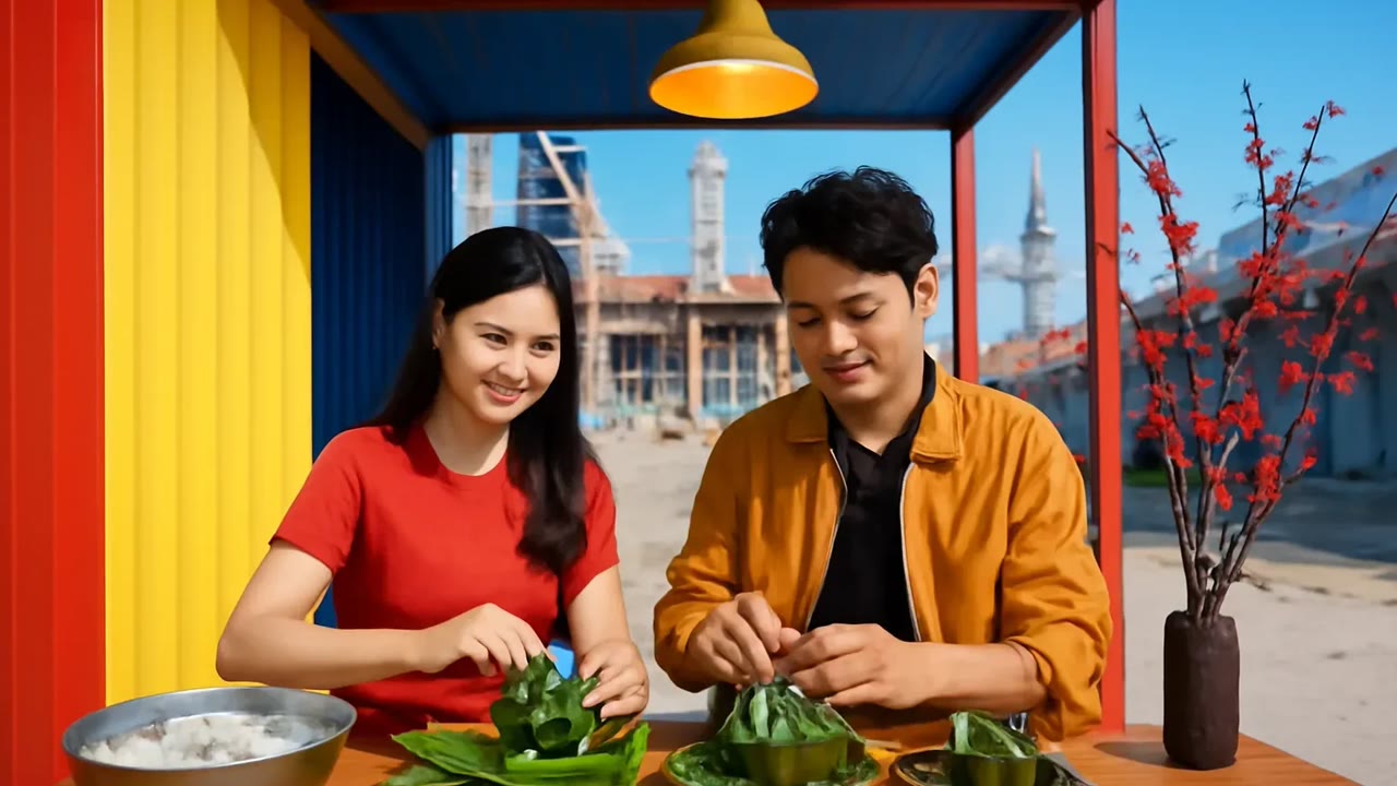 Ảnh nền ngang bài hát Hai đứa ăn Tết công trường