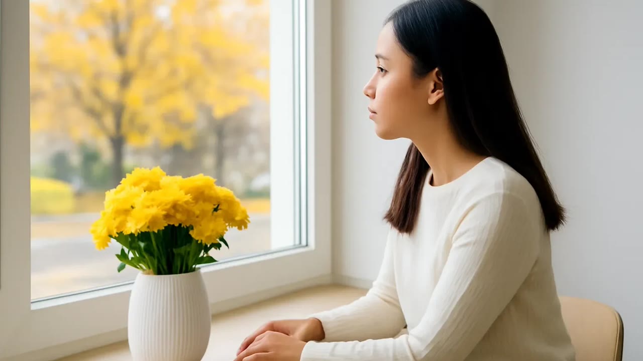 Ảnh nền ngang bài hát Bình cúc trên bậu cửa