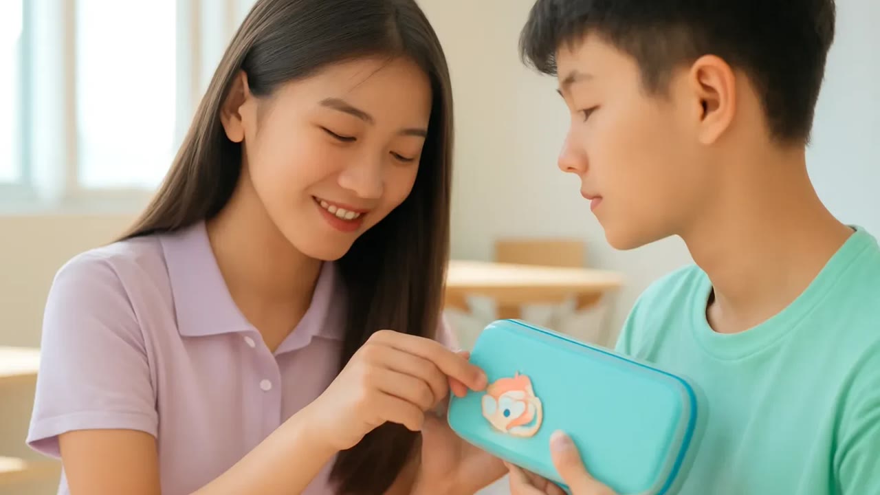 Ảnh nền ngang bài hát Hình dán trên hộp bút