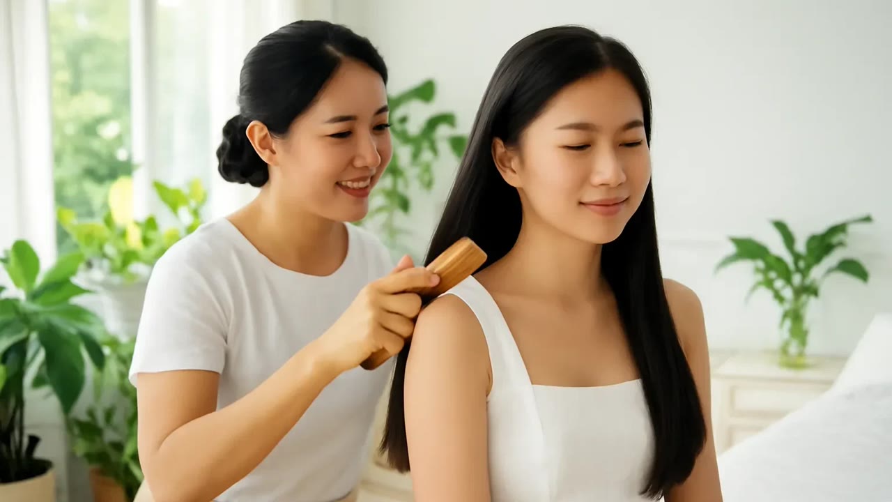 Ảnh nền ngang bài hát Mẹ chải tóc cho con