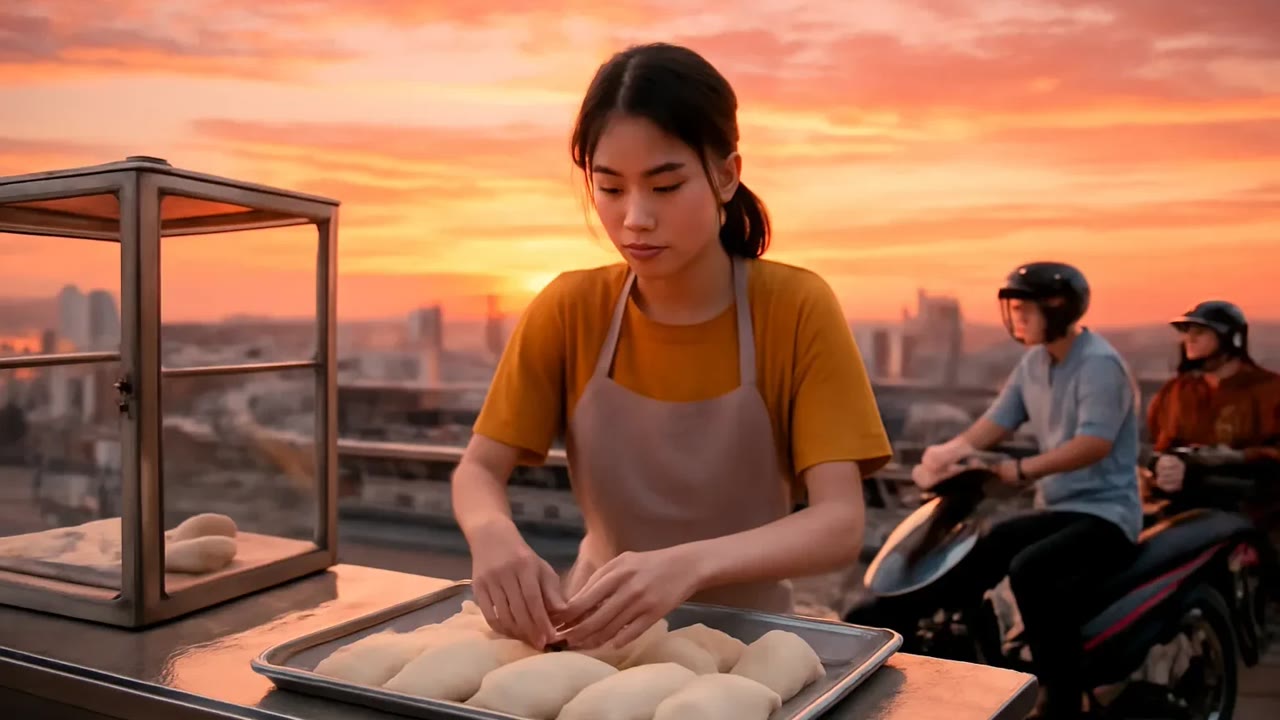 Ảnh nền ngang bài hát Cô bán bánh mì sáu giờ