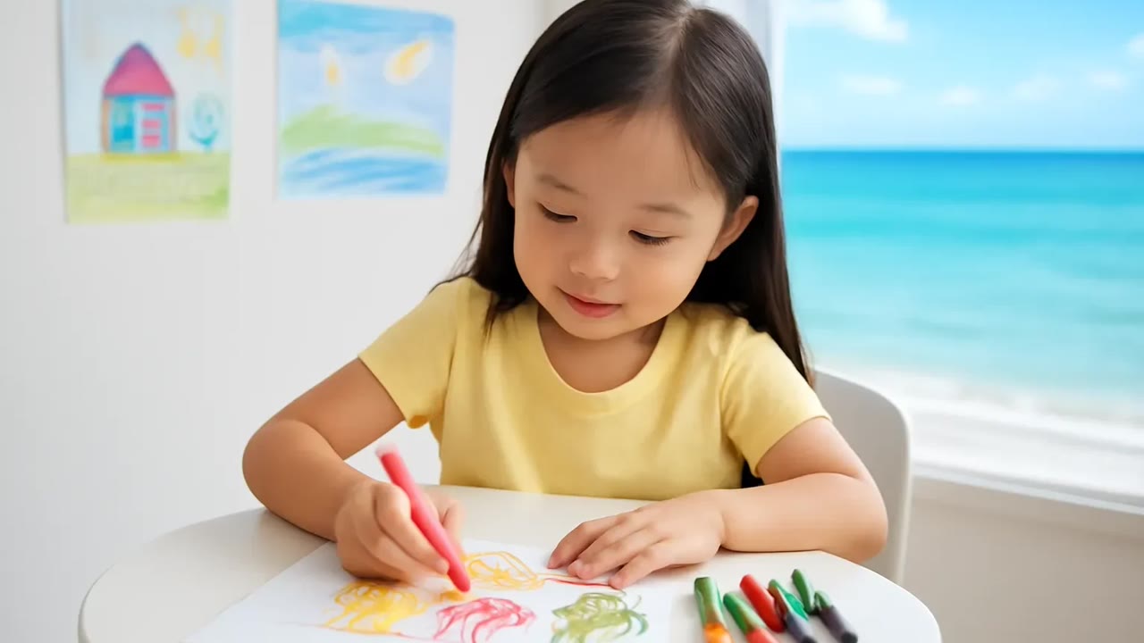 Ảnh nền ngang bài hát Bút sáp vẽ nhà