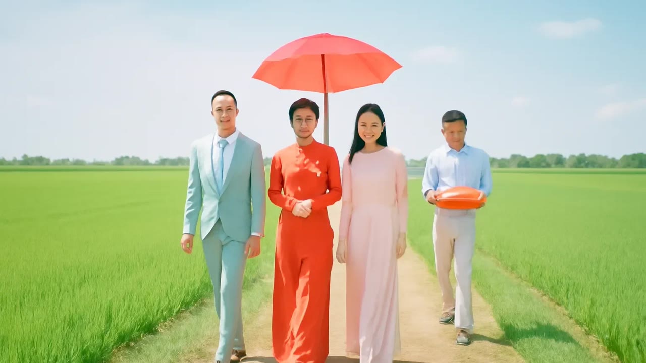 Ảnh nền ngang bài hát Rước dâu qua bờ ruộng