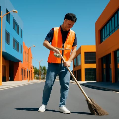 Ảnh bìa vuông bài hát Người quét đường khuya — nhạc Lofi nhẹ nhàng