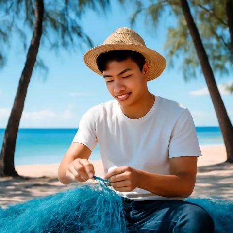 Ảnh bìa vuông bài hát Lưới vá dưới hàng dương — nhạc Pop nhẹ nhàng