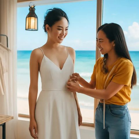 Ảnh bìa vuông bài hát Tiệm may cuối phố — nhạc Pop lãng mạn