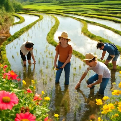 Ảnh bìa vuông bài hát Ruộng bậc thang mùa nước đổ — nhạc Pop vui tươi