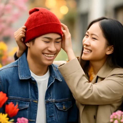 Ảnh bìa vuông bài hát Chiếc mũ len đan vụng — nhạc Pop lãng mạn
