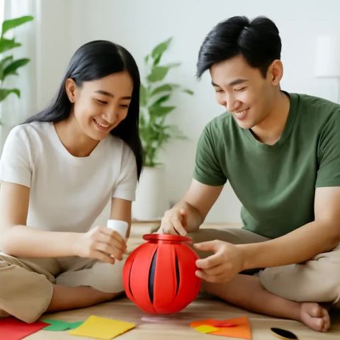 Ảnh bìa vuông bài hát Lồng đèn giấy màu — nhạc Pop vui tươi