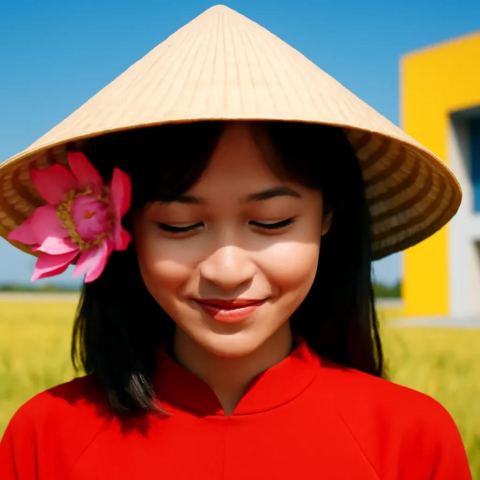 Ảnh bìa vuông bài hát Cài bông trên vành nón — nhạc Bolero lãng mạn