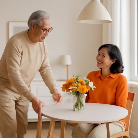 Ảnh bìa vuông bài hát Bàn hai người góc cửa sổ — nhạc Pop lãng mạn
