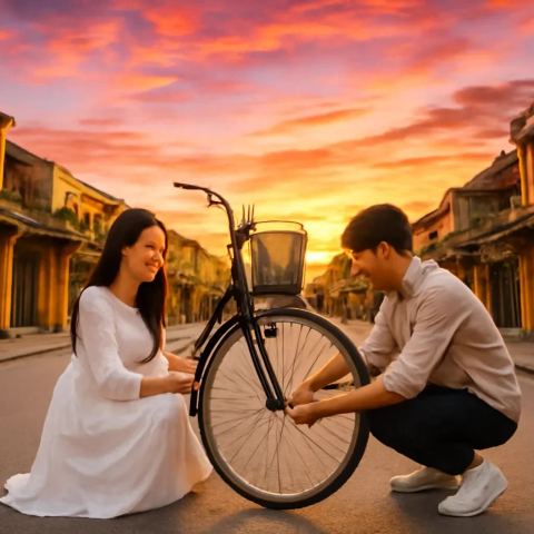 Ảnh bìa vuông bài hát Tà áo vướng xích xe — nhạc Pop lãng mạn