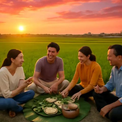 Ảnh bìa vuông bài hát Bữa cơm trên bờ ruộng — nhạc Bolero nhẹ nhàng