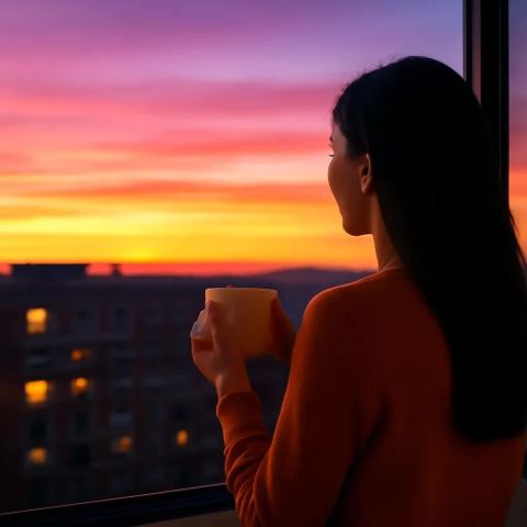Ảnh bìa vuông bài hát Đếm đèn toà nhà đối diện — nhạc Ballad buồn
