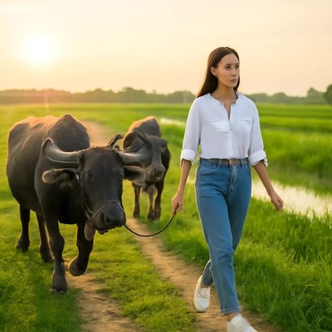 Ảnh bìa vuông bài hát Tiếng Mõ Trâu Chiều — nhạc Bolero buồn