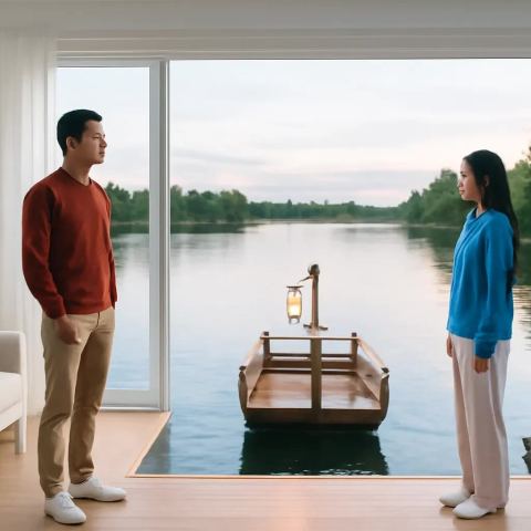 Ảnh bìa vuông bài hát Đò ngang hai bờ — nhạc Ballad lãng mạn