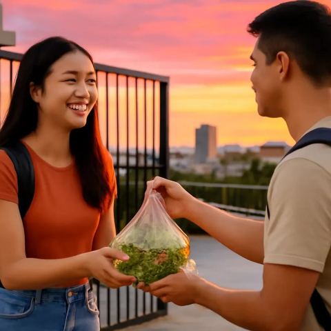 Ảnh bìa vuông bài hát Em Không Cần Hoa — nhạc Pop lãng mạn