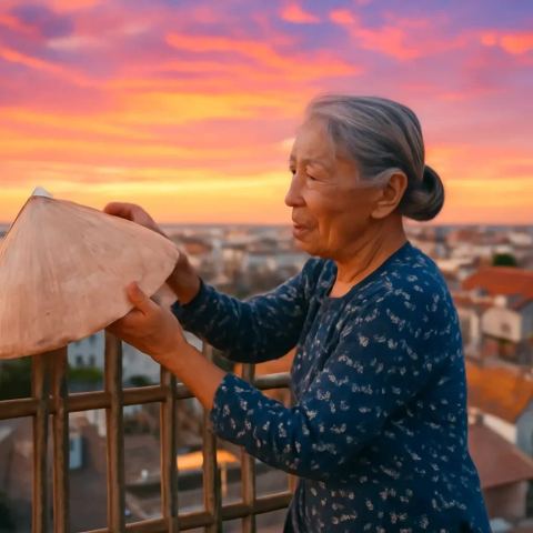 Ảnh bìa vuông bài hát Chiếc nón phơi trên rào — nhạc Pop nhẹ nhàng