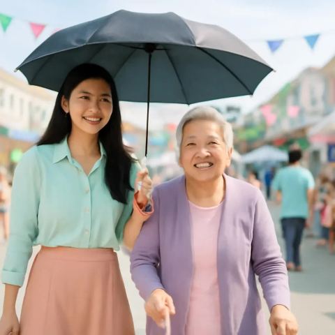 Ảnh bìa vuông bài hát Chiếc ô lục soạn — nhạc Pop vui tươi