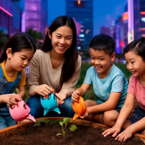 Ảnh bìa vuông bài hát Trồng cây góc sân — nhạc Thiếu nhi vui tươi