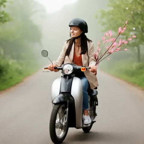 Ảnh bìa vuông bài hát Cành đào trên yên xe — nhạc Bolero buồn