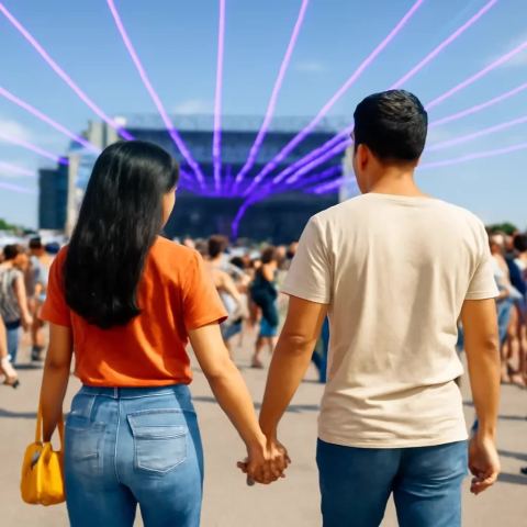 Ảnh bìa vuông bài hát Nắm tay giữa đám đông — nhạc EDM sôi động