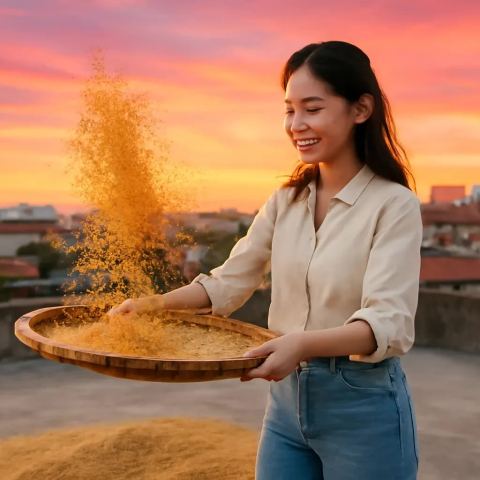 Ảnh bìa vuông bài hát Gió Rê Thóc Vàng — nhạc Bolero lãng mạn