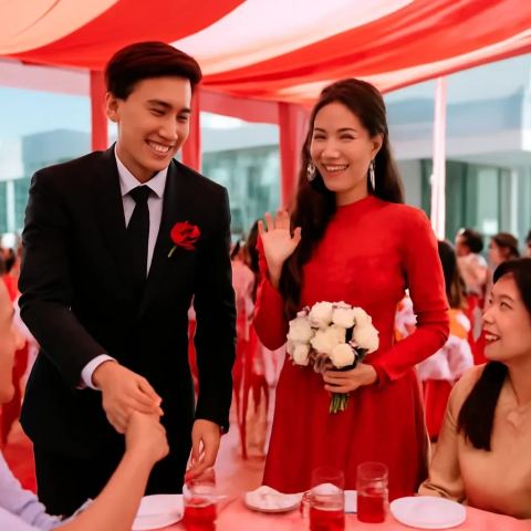 Ảnh bìa vuông bài hát Đi chào từng bàn — nhạc Pop vui tươi