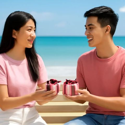 Ảnh bìa vuông bài hát Hai thanh sô cô la giống hệt — nhạc Pop lãng mạn