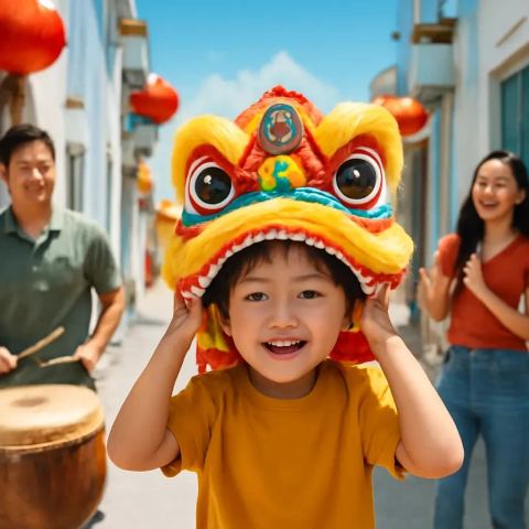 Ảnh bìa vuông bài hát Lân con đứng dậy — nhạc Pop vui tươi