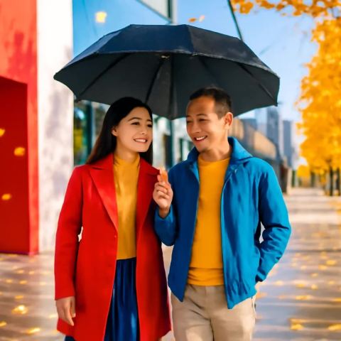 Ảnh bìa vuông bài hát Chiếc dù đen che hai người — nhạc Ballad lãng mạn