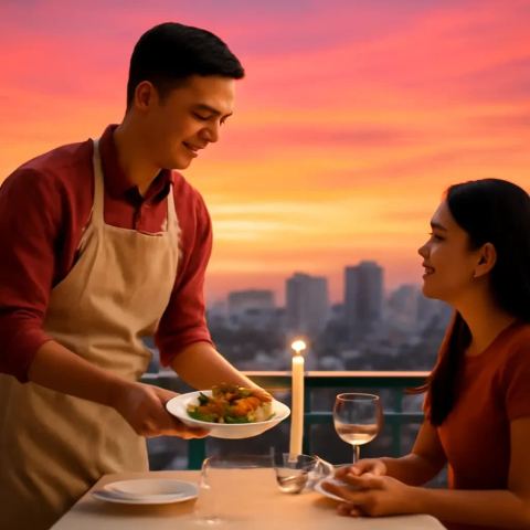 Ảnh bìa vuông bài hát Bữa tối anh tự nấu — nhạc Pop lãng mạn