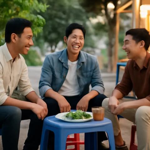 Ảnh bìa vuông bài hát Ba thằng bạn ghế nhựa — nhạc Bolero nhẹ nhàng