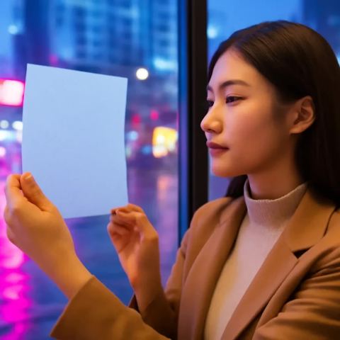 Ảnh bìa vuông bài hát Giấy pơ-luya hai mặt — nhạc Ballad lãng mạn