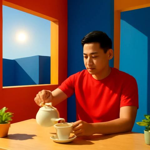 Ảnh bìa vuông bài hát Sáng chủ nhật pha trà — nhạc Ballad nhẹ nhàng