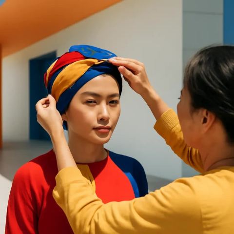 Ảnh bìa vuông bài hát Chiếc khăn vấn của bà — nhạc Pop lãng mạn