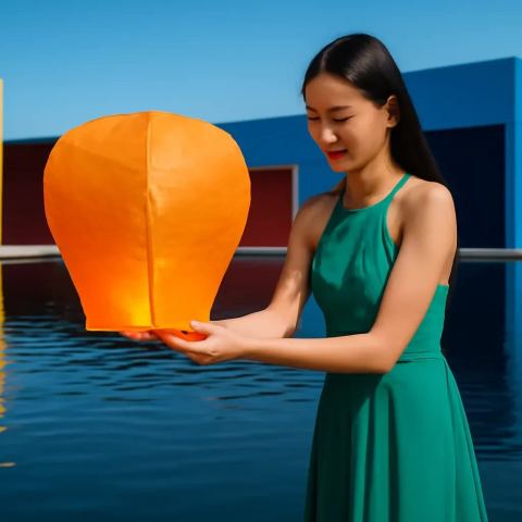 Ảnh bìa vuông bài hát Ngọn đèn giấy trên sông — nhạc Pop lãng mạn