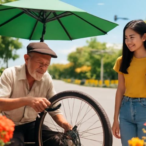 Ảnh bìa vuông bài hát Ông vá xe giữa trưa — nhạc Bolero nhẹ nhàng