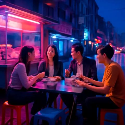 Ảnh bìa vuông bài hát Hủ tiếu lúc ba giờ — nhạc EDM sôi động