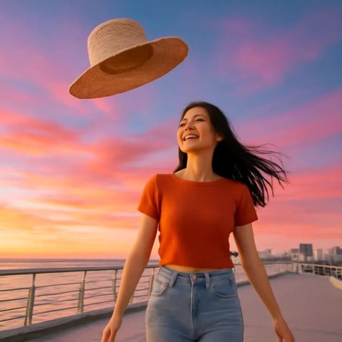 Ảnh bìa vuông bài hát Chiếc Mũ Cói Bay — nhạc Acoustic vui tươi