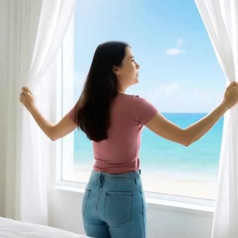 Ảnh bìa vuông bài hát Kéo rèm ra đi — nhạc Ballad buồn